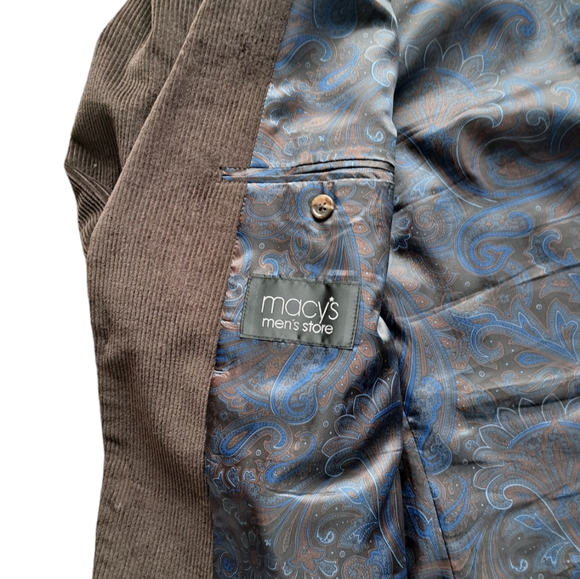 RALPH LAUREN MENS 48R CORDUROY DARK BROWN DRESS COAT JACKET - Picture 5 of 7